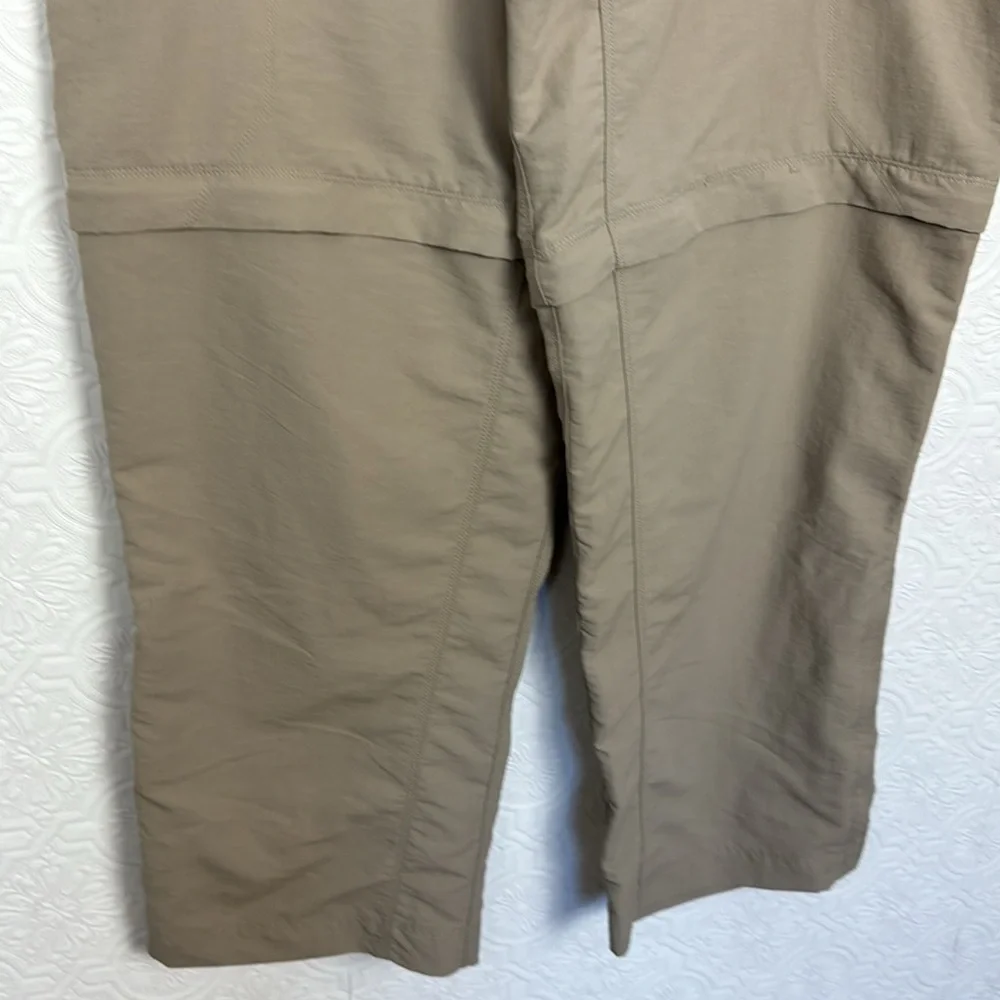 North Face Convertible Zip Off Shorts Pants Tan Cream Hiking XL‎ Trail Nature